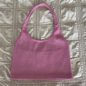 Cotton Pink Ribbed halter top